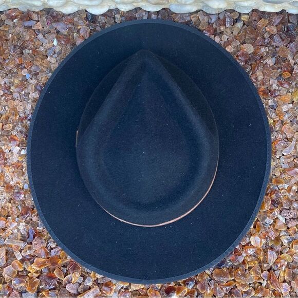 New Will + Bear Calloway Black Wide Brim 100% Australian Wool Hat/Fedora S main image 11